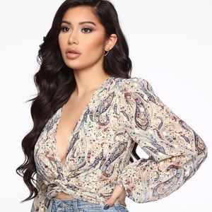 FASHIONNOVA Gold Flecks In Your Edges Top